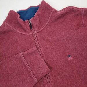 Brooks Brothers Men's Red Quarter-Zip Pullover Sweater XL Casual Travel Workwear